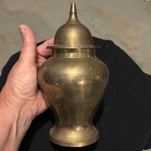 Vintage Brass Ginger Jar, Made in India